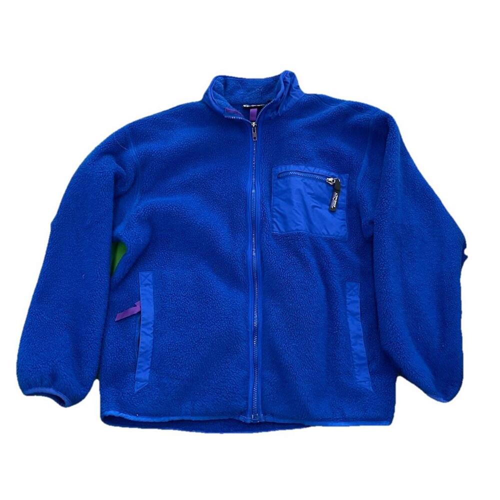 PATAGONIA x‎ VTG 90s Synchilla Fleece Jacket Purple blue Full Zip Youth 14 H94